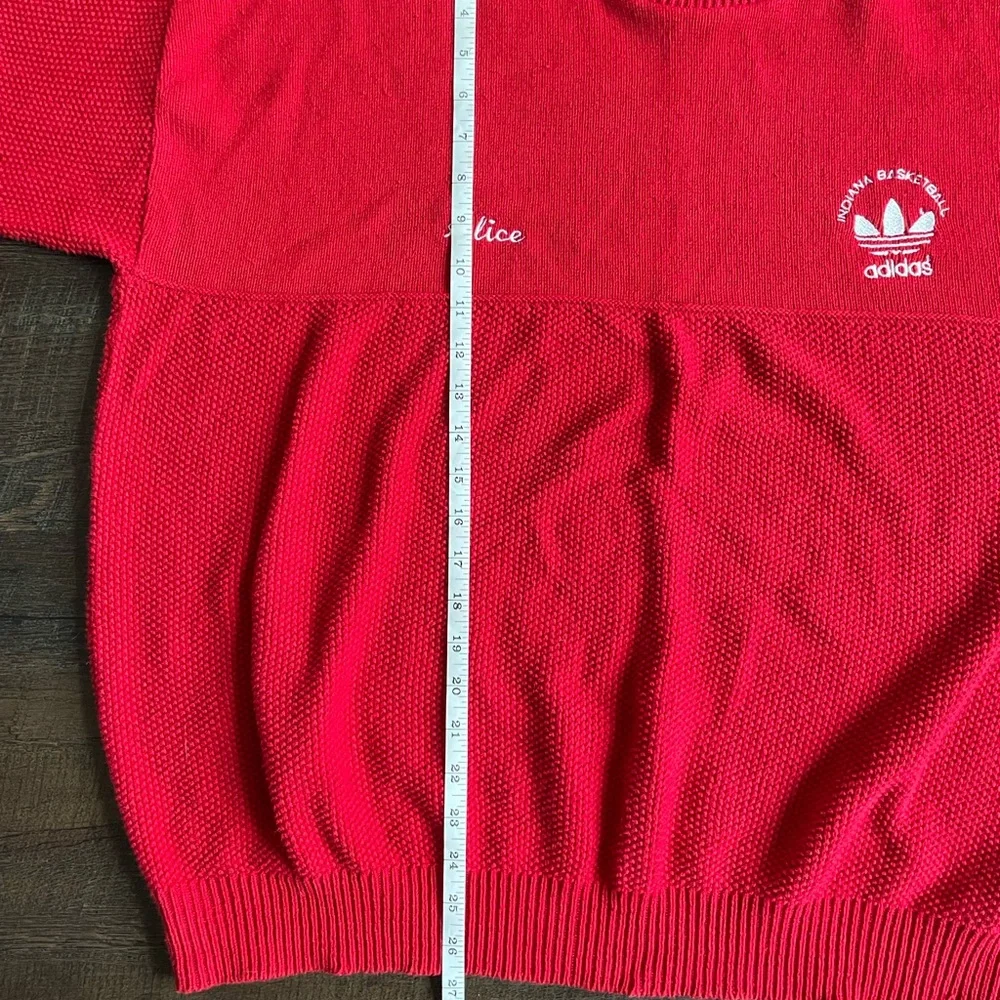 adidas Red Crewneck Sweater with Trefoil Logo